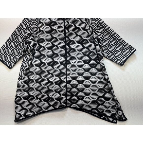 Cj Banks Womens Tunic Top Round Neck Asymmetrical Size 3X Black White 3/4 Sleeve - Picture 10 of 12